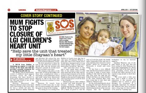 Front page - "Save the unit that helped my son"